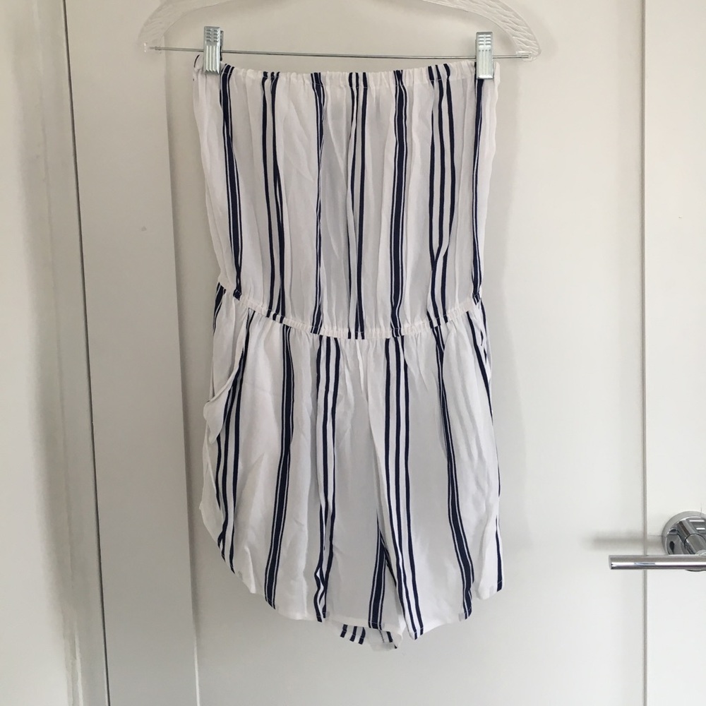 Flynn Skye striped strapless romper